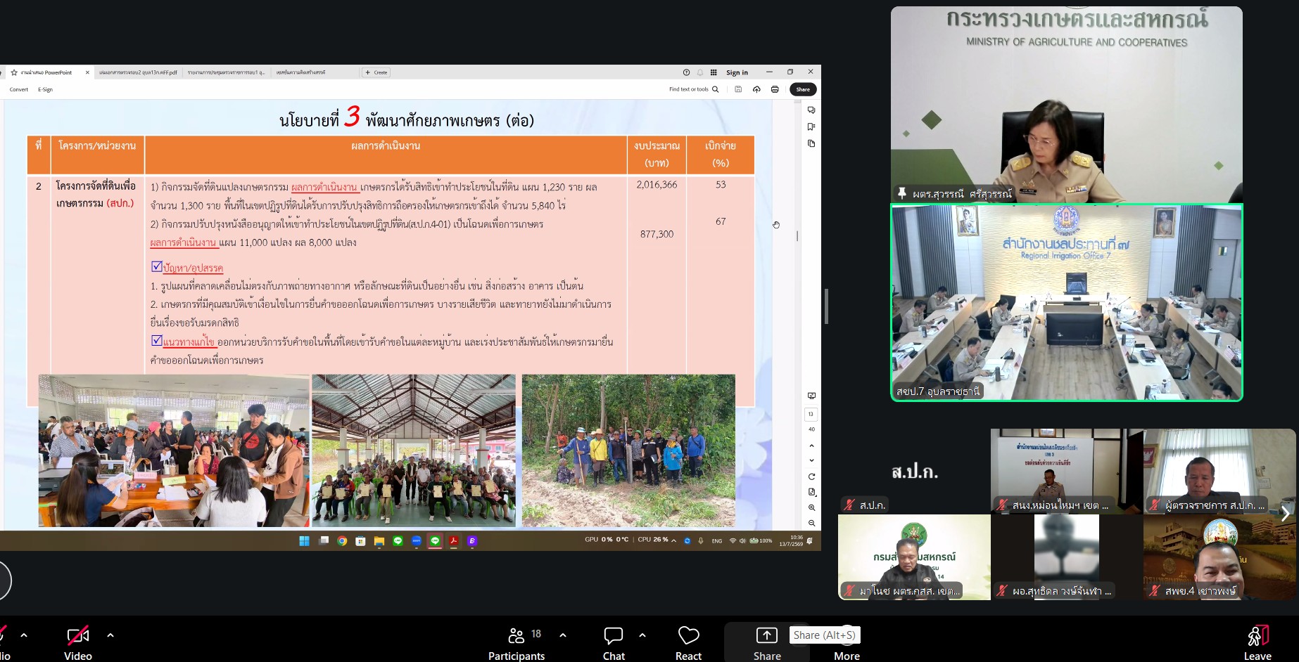 title - ผู้ตรวจราชการ ส.ป.ก. เข้าร่วมประชุมติดตามผลการดำเนินงานตามแผนการตรวจราชการของผู้ตรวจราชการกระทรวงเกษตรและสหกรณ์ ประจำปีงบประมาณ พ.ศ. 2569 รอบที่ 2 จังหวัดอุบลราชธานี